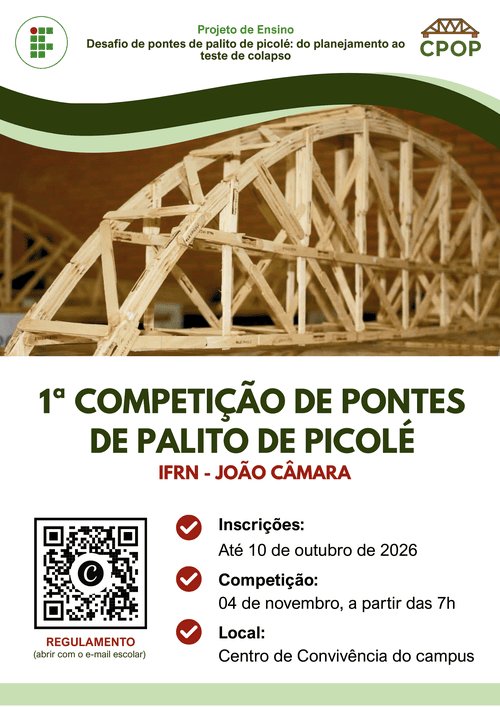 Leia mais sobre o artigo IFRN Campus João Câmara promove Competição de Pontes de Palito de Picolé