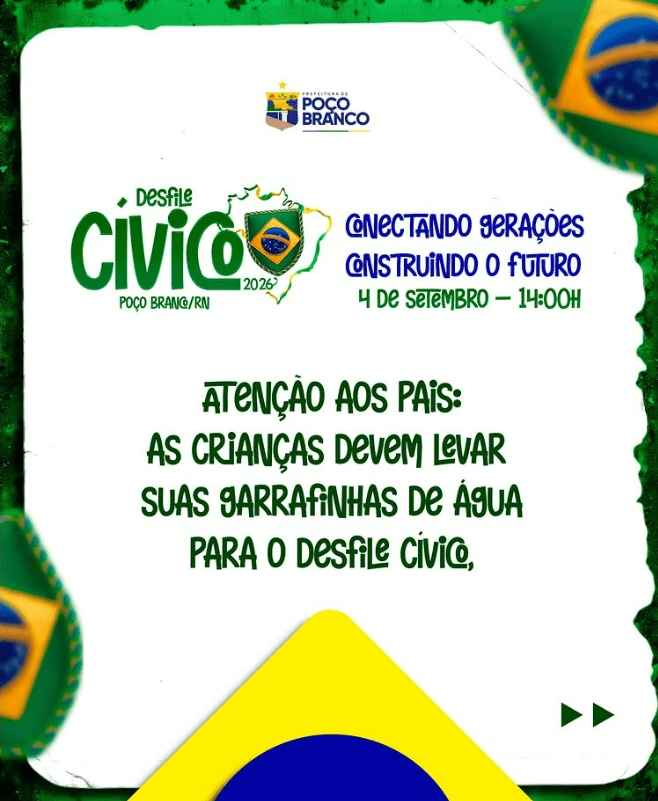 No momento, você está visualizando Poço Branco realiza desfile cívico com o tema “Conectando gerações, construindo o futuro”