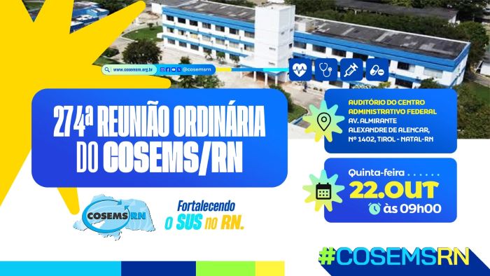 Leia mais sobre o artigo Cosems-RN realiza reunião ordinária nesta quinta-feira com debates sobre regulação de cirurgias e fortalecimentos do SUS