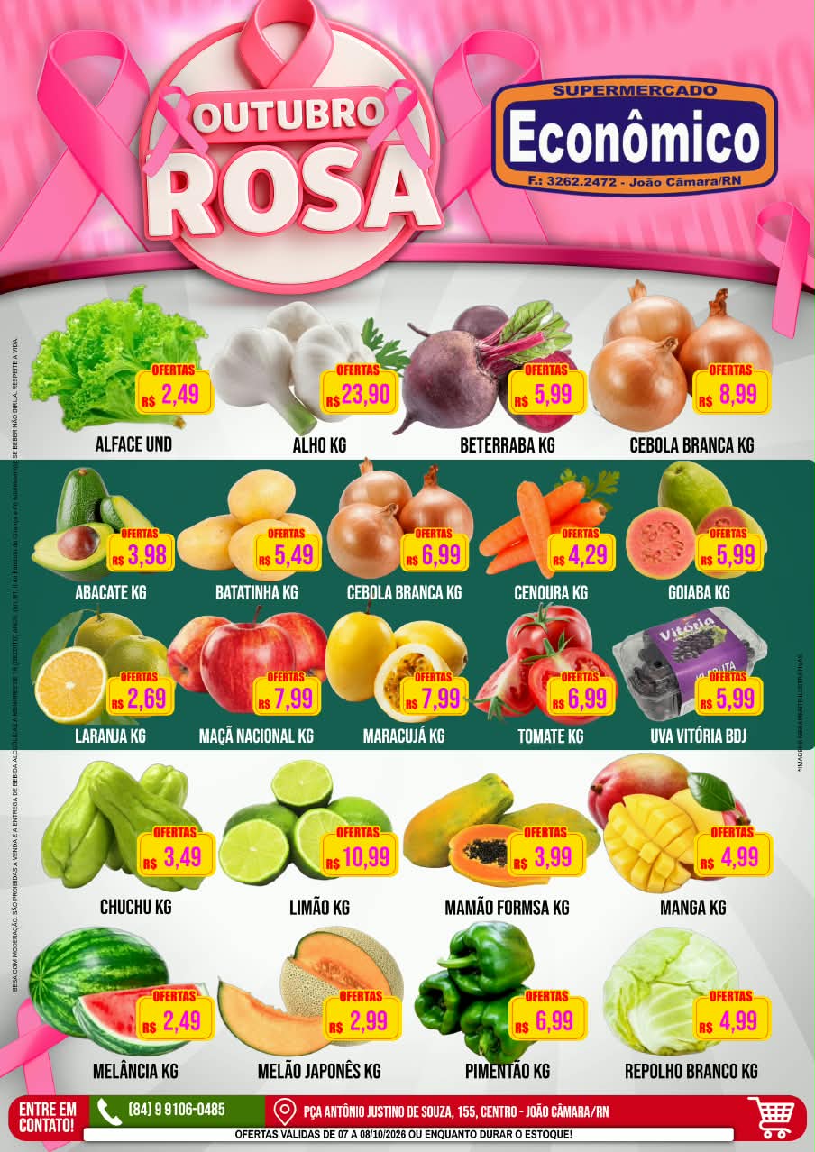 Leia mais sobre o artigo Confira o encartes de Ofertas do Outubro Rosa do Supermercado Econômico