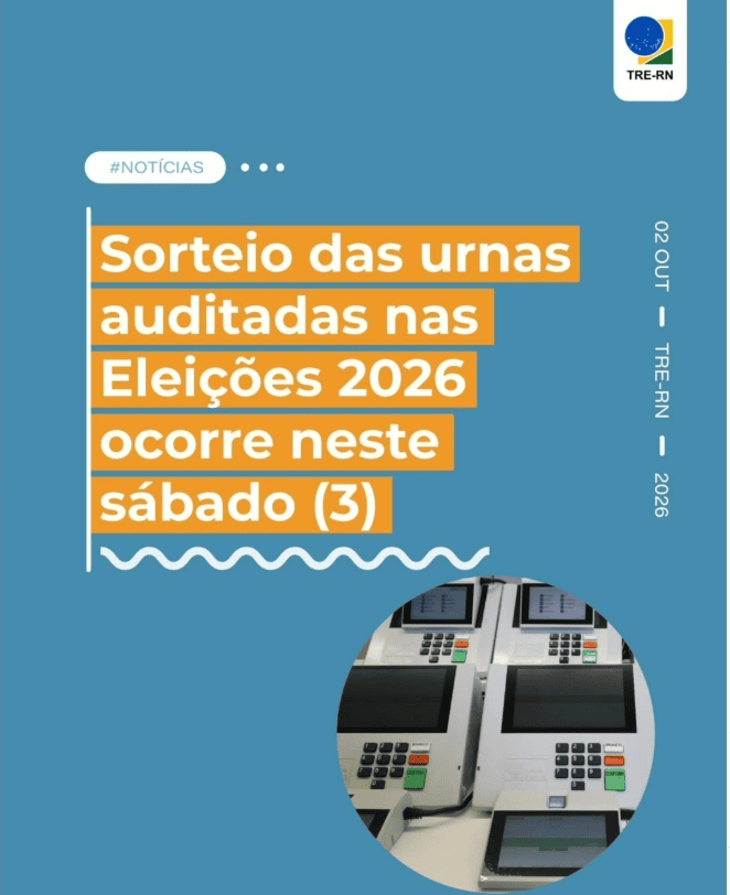 Leia mais sobre o artigo Sorteio das urnas auditadas nas Eleições 2026 ocorre neste sábado (3)