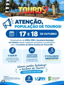 Leia mais sobre o artigo Touros-RN realiza Inventário da Oferta Turística para fortalecer o turismo local